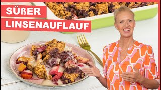 Süßer Auflauf❗️PROTEINREICH 😋 Süß amp saftig amp knusprig amp glutenfrei❗️Mit Vanillesoße [upl. by Ihdin]