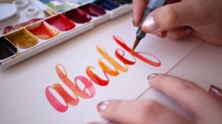 How to Blend Colors Beautifully with Watercolor Lettering [upl. by Glory]