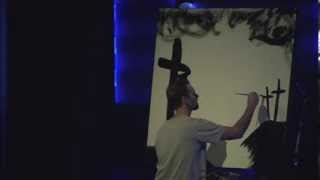 Jesus Painting performance upside down at Watermark Church Dallas Texas [upl. by Yrrad]