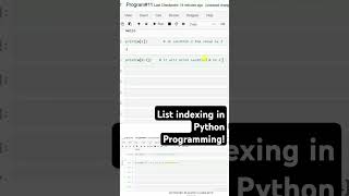 List Indexing in python programming  Intelligence Logic shorts ai [upl. by Matty]