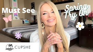 Spring TryOn Haul Featuring CupshePretty Dresses and More for Women over 40 Style over 50 [upl. by Fiore]