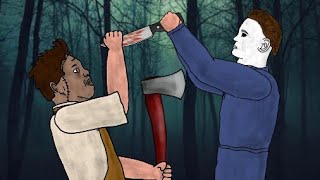 🔥Leatherface Vs Michael Myers Drawing Cartoons 2 Remake [upl. by Thorwald]