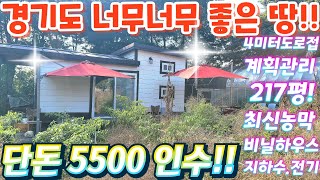 몽땅 다드리는경기도 4m도로접한계획관리지역전 217평단돈 5500인수 최신형농막토지지하수전기오수직수비닐하우스각종과실수포함급매물임장tv 01025828959 [upl. by Koeppel]