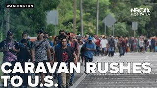 Caravan of 1500 migrants heads for US border amid policy controversy [upl. by Davida]