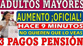 💥3 PAGOS🔔PENSION de Adultos Mayores ♨️SUPERAUMENTO 2025 CONFIRMA CLAUDIA💵MIRA ANTES QUE LO BORREN📢 [upl. by Aiceled]