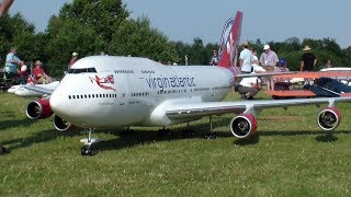 RELOADED RC BOEING 747400 MAIDEN FLIGHT VIRGIN ATLANTIC WORLD BIGGEST RC JUMBO [upl. by Wilcox]