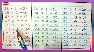 Table of 23 24 and 25  Table of 23  Table of 24  Table of 25  Maths Tables  Tables  RSGauri [upl. by Nehtanoj976]