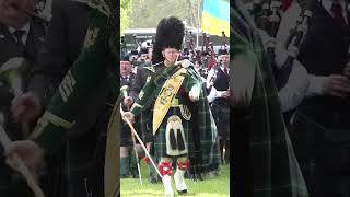 Drum Majors lead Massed Pipes and Drums Parade during 2022 Gordon Castle Highland Games shorts [upl. by Oettam]