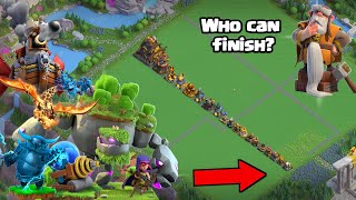 Max Straight Line Defences vs Every Capital Troops Clash of Clans [upl. by Salomo859]