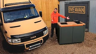 UNIQUE Kitchen Pod Build  DIY CAMPER VAN Rebuild 1 [upl. by Narcis]