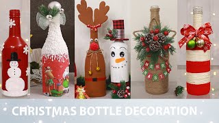 10 Easy And Creative Christmas Decoration With Glass Bottles 2023🎄 [upl. by Julina]