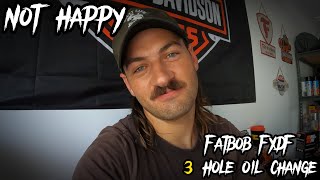 3 hole oil change  HarleyDavidson fatbob FXDF  I get triggered [upl. by Ressay]