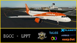 XPlane 12  Toliss A320NEO  full flight  EasyJet  Manchester to Lisbon [upl. by Ticon]