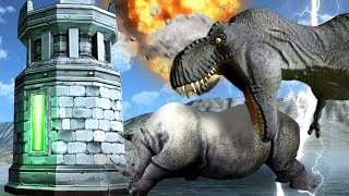 NEW GAME MODE PROTECT THE TOWER FROM DINOSAURS  Beast Battle Simulator Gameplay  Pungence [upl. by Otilegna]