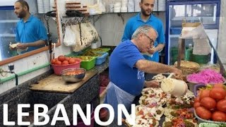 Delicious Lebanese Beirut Street Food Tour Lebanon  Falafel Abou Rami فلافل أبو رامي  لبنان بيروت [upl. by Anail]