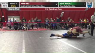 195 Tyler Kliszcz River Falls Wrestling vs Jake Rau Medford High School Wrestling 6476704104 [upl. by Nnairek]