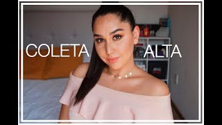 COLETA ALTA PARA CABELLO LARGO  TUTORIAL  LAURA CORTÉS [upl. by Ynnob]