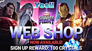 How To Get 100 Crystal Free From Web Shop  Marvel Future Fight [upl. by Dnomrej]