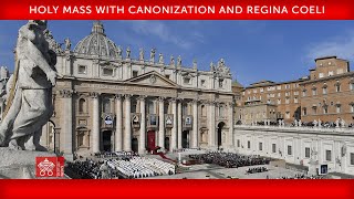 May 15 2022 Holy Mass with Canonization and Regina Coeli  Pope Francis [upl. by Warton]