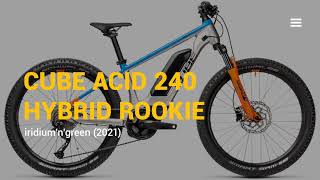 CUBE ACID 240 HYBRID ROOKIE PRO 400 KIDS ACTIONTEAM 2021 REVIEW BIKE [upl. by Nageam]