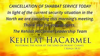 CANCELLATION OF SHABBAT SERVICE TODAY  September 28 2024 [upl. by Ahselak]