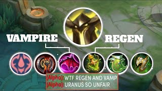 WHEN TOP 1 GLOBAL URANUS ABUSING TOO MUCH MULTIPLE LIFESTEAL🔥 URANUS BEST BUILD 2024 [upl. by Disharoon137]