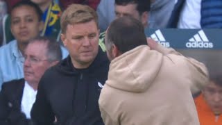 Eddie Howe Pushed by Leeds Fan during Newcastle United Vs Leeds match [upl. by Ainolloppa]