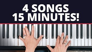 4 Easy Songs For Beginners Piano Tutorial [upl. by Yelnoc]