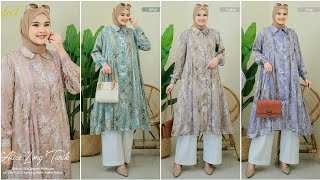 MODEL LONG TUNIK MOTIF KEREN TERBARU 2024 Alice [upl. by Yehtomit]