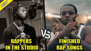 RAPPERS RECORDING IN THE STUDIO VS THE FINISHED RAP SONG [upl. by Elbas]