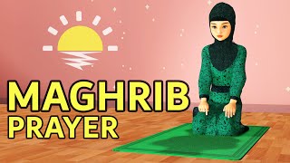 How to pray Maghrib for Girls  Step by Step  with Subtitle [upl. by Yeoz]