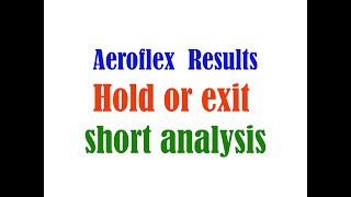 Aeroflex results  must watch before buy or hold short analysis [upl. by Ennazzus]