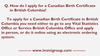 How Do I Apply For A Canadian Birth Certificate In British Columbia [upl. by Irrot]