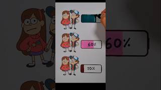 Gravity Falls Dipper amp Mabel battery drawing🪫shorts trend viral [upl. by Tfat]