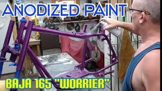 spraying anodized paint Baja 165 motor bike build [upl. by Bishop]