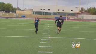 CBS 11s Brooke Rogers Races McKinney High Schools Matt Gadek [upl. by Eulaliah]