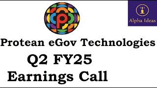 Protean eGov Technologies Q2 FY25 Earnings Call Protean eGov Ltd Q2 Concall [upl. by Nac]