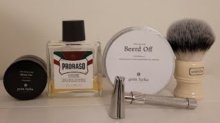 Wet shaving Beard off  shaving off a month beard growth with the Yaqi Torqx [upl. by Broddy]