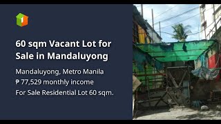 60 sqm Vacant Lot for Sale in Mandaluyong [upl. by Akiemaj]