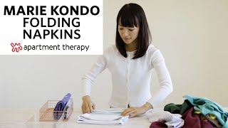 Marie Kondo Folding Napkins  Apartment Therapy [upl. by Jauch935]