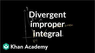 Divergent improper integral  AP Calculus BC  Khan Academy [upl. by Jasisa899]