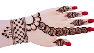 Easy Simple Back hand Mehndi Design  Full hand Arabic Mehndi Design  Mehandi ka design mehndi [upl. by Otila]