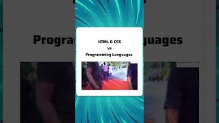 Html amp Css vs programming language  shorts [upl. by Adham]