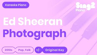 Photograph Karaoke  Ed Sheeran Karaoke Piano [upl. by Darbie]