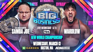 FULL MATCH  Samoa Joe vs Wardlow – AEW World Championship Match AEW Dynamite Big Business 2024 [upl. by Diraj]