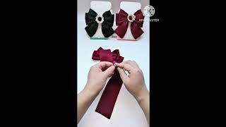 Easy bow making🥰  Manjuz Hairband Making [upl. by Yrrad]