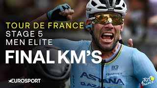 MARK CAVENDISH MAKES HISTORY 🐐  Tour de France Stage 5 Final Kilometres  Eurosport Cycling [upl. by Napra]