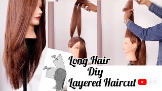 1 DIY ✂️ EASY Haircut In 4 minutes Thin hair point cutting Coupe dégradée facile [upl. by Nyssa]