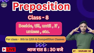 Preposition class  8th  By  Sourabh Sir For  class 9th to 12th amp Competition classes [upl. by Breen]