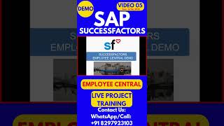 SAP SuccessFactors Employee Central Training Video 05 1st Nov 2024 sapsuccessfactorstraining [upl. by Desdee686]